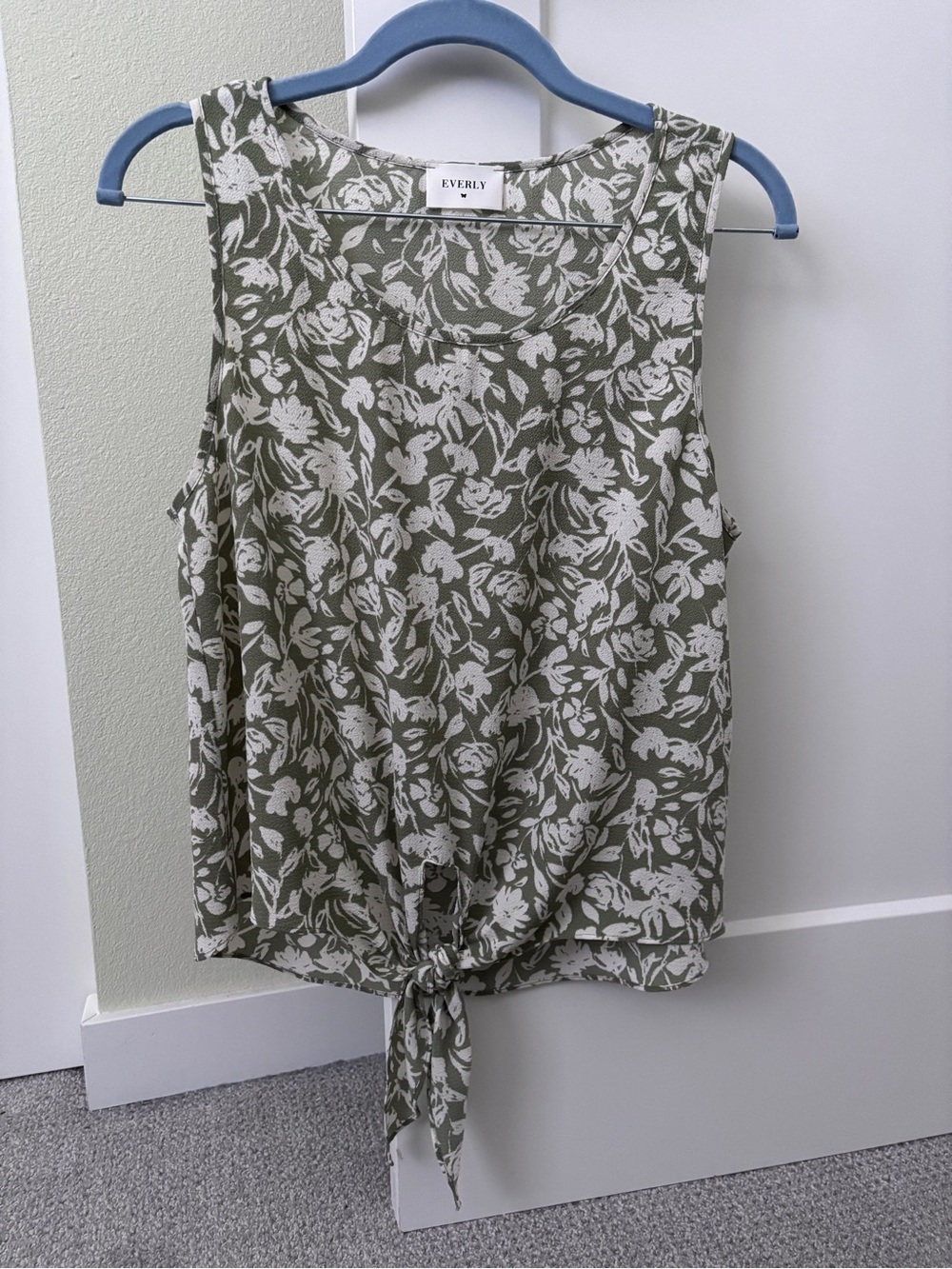 Everly Floral Tie-Front Sleeveless Top